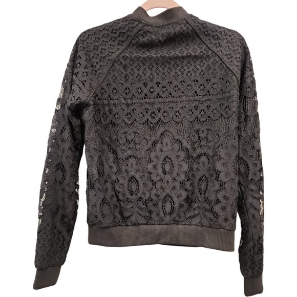 Black lace bomber jacket - Picture 4 of 4